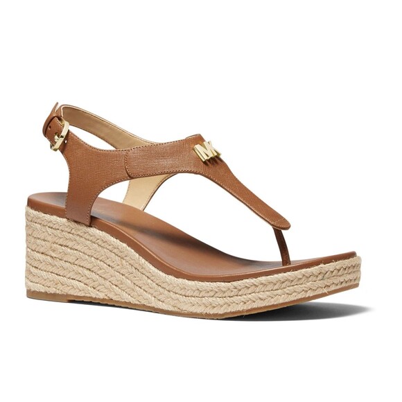 Michael Kors Women's  Laney Thong Espadrille Wedge Sandals, Luggage, 6M - Picture 1 of 3